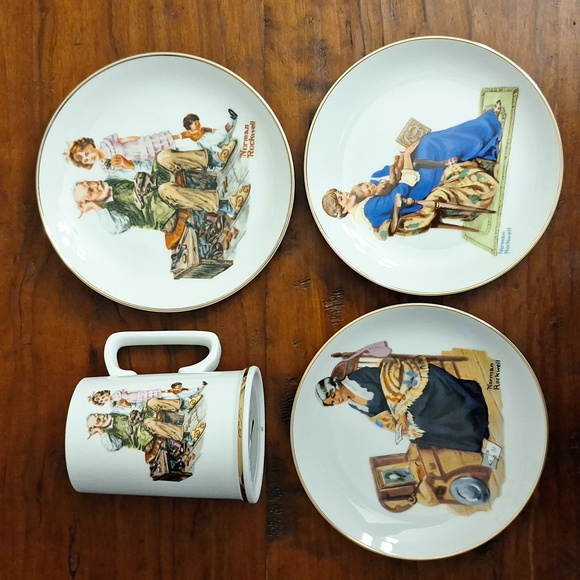 🪑 Norman Rockwell collector plates and tankard.  Memories, Bedtime, Cobbler. - Picture 1 of 11
